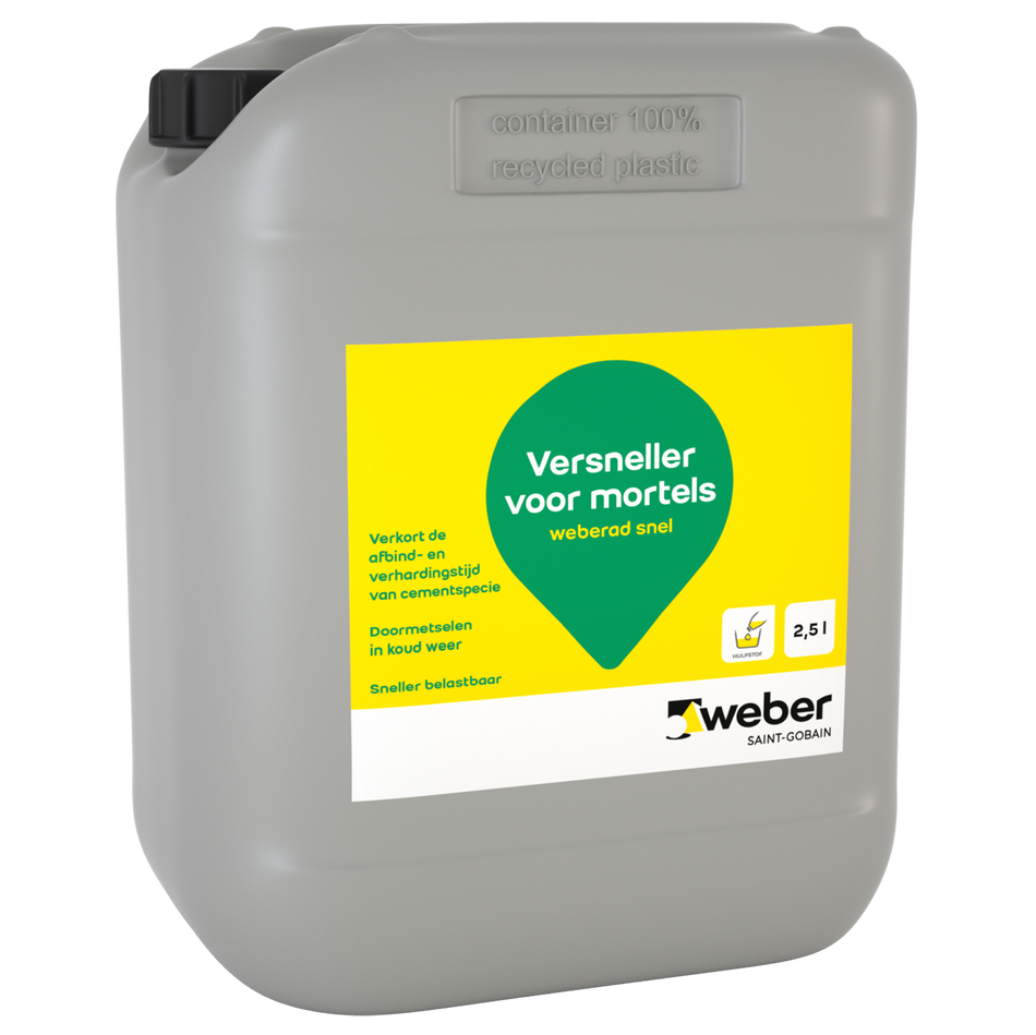 Weberad snel - mortel versneller (2,5L)