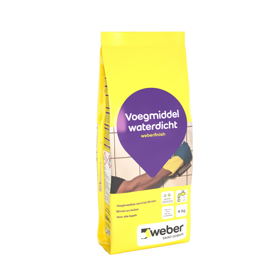 Weberfinish - Voegmiddel Waterdicht voor tegels Grijs(4 kg)